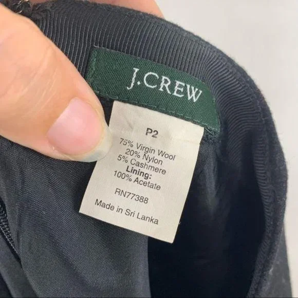 Vintage 90s J Crew Black Wool Blend A Line Skirt Medium Petite - Picture 7 of 12